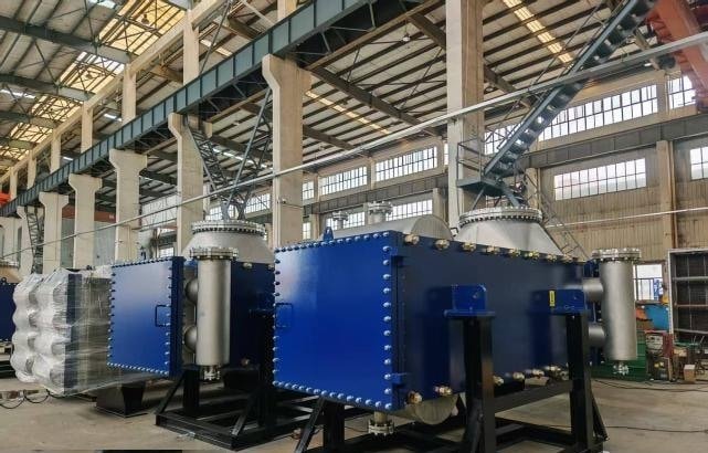 Wide gap welded plate heat exchanger for sugar industry